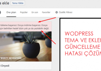 WordPress tema ve eklenti güncelleme hatası çözümü