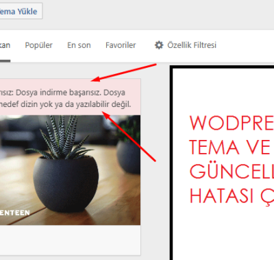 WordPress tema ve eklenti güncelleme hatası çözümü